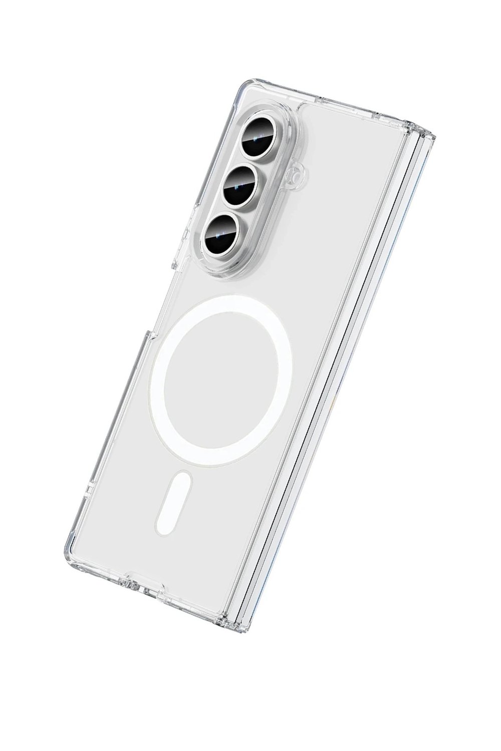 Mey İthalat®  Samsung Galaxy Z Fold 7 Kılıf Magneticsafe Şeffaf Silikon - Şeffaf