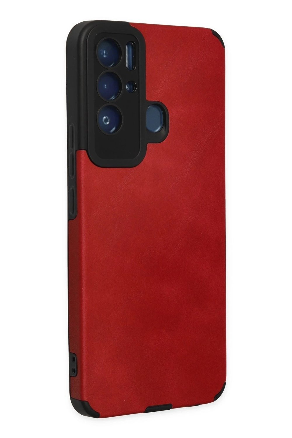 Mey İthalat®  Tecno Pova Neo Kılıf Loop Deri Silikon - Kırmızı