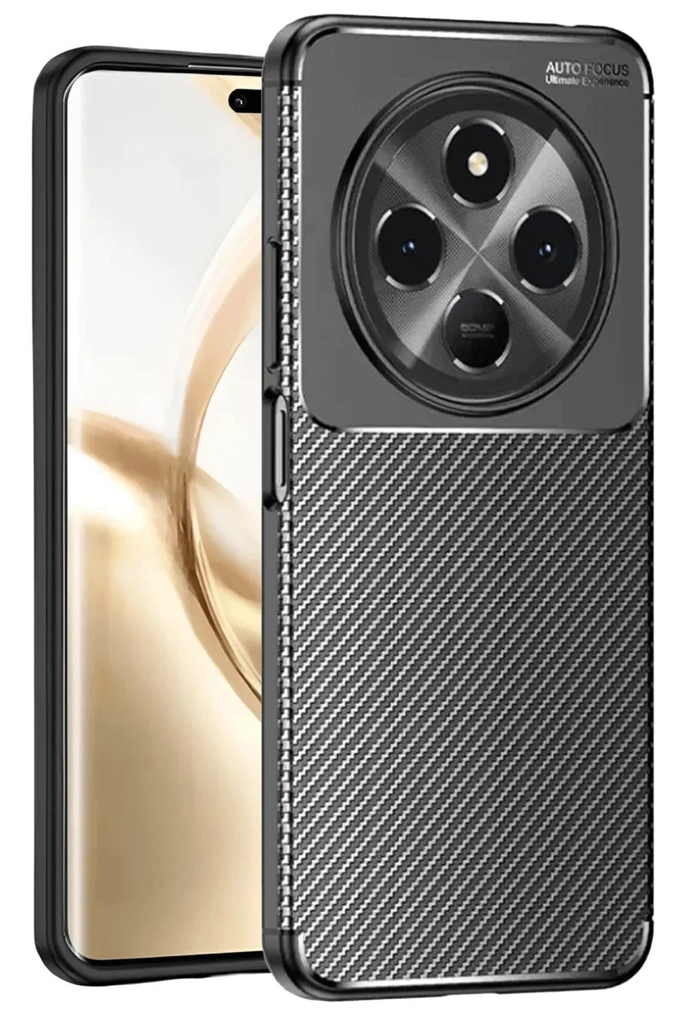 Mey İthalat®  Tecno Spark 30C Kılıf Auto Focus Karbon Kapak - Siyah