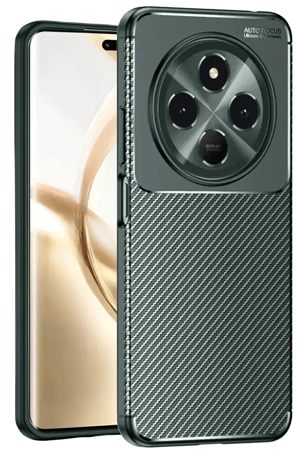 Mey İthalat®  Tecno Spark 30C Kılıf Auto Focus Karbon Kapak - Koyu Yeşil