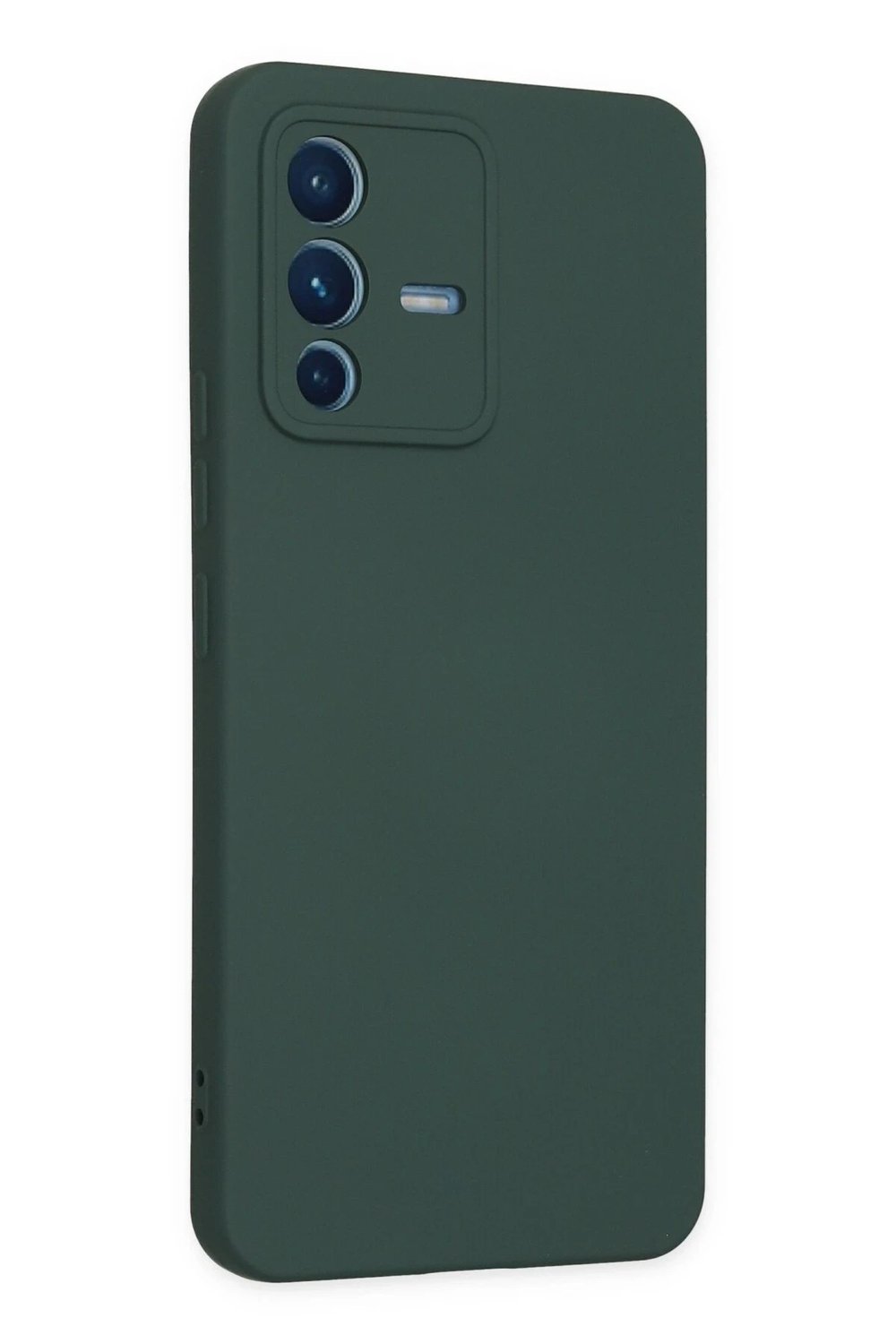 Mey İthalat®  Vivo V23 5G Kılıf Nano içi Kadife Silikon - Koyu Yeşil