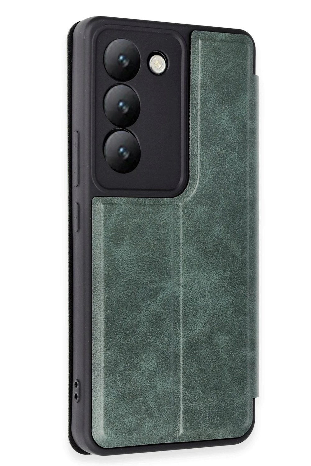 Mey İthalat®  Vivo V30 Lite 4G Kılıf Flip Cover - Koyu Yeşil