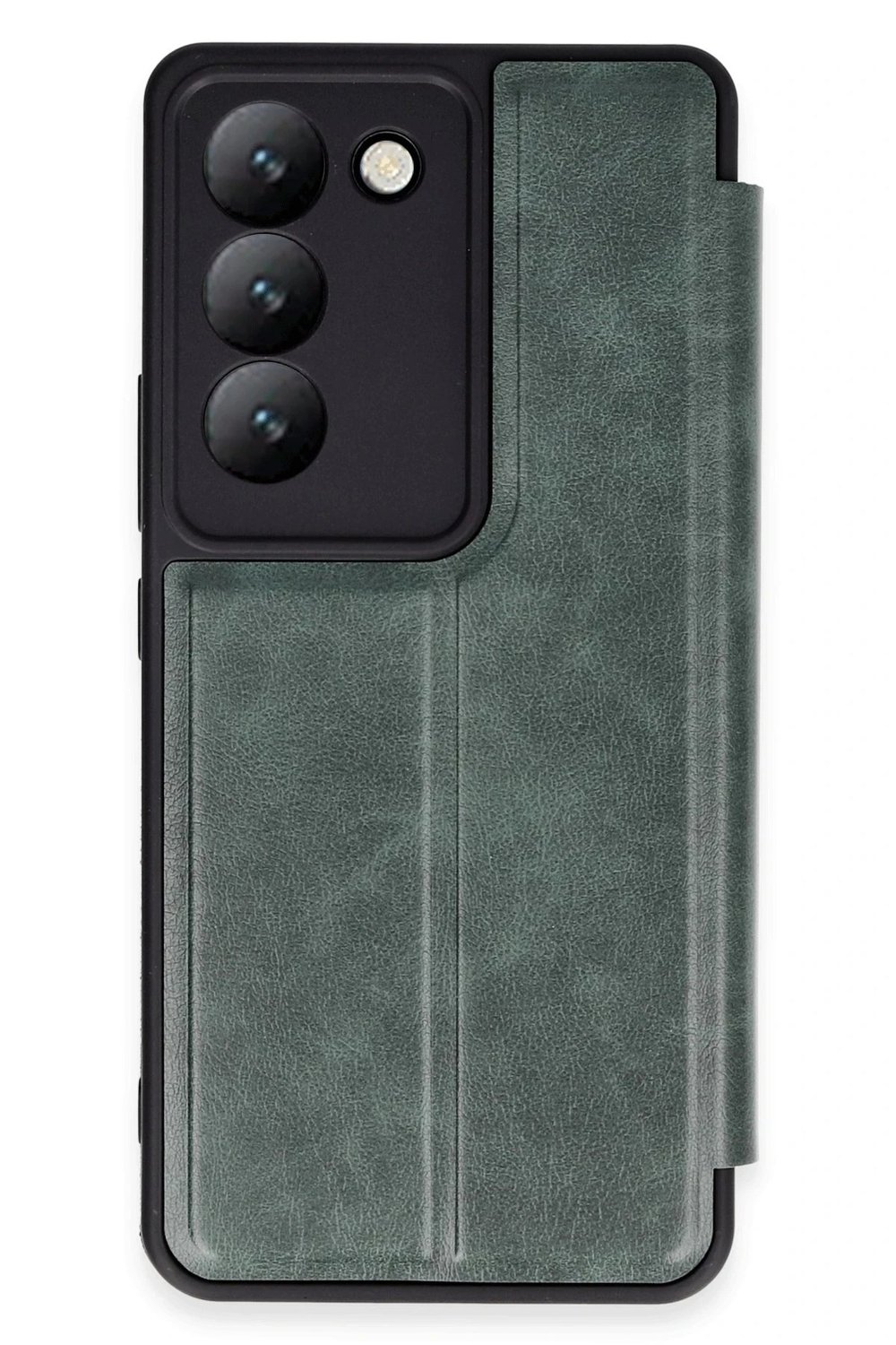 Mey İthalat®  Vivo V30 Lite 4G Kılıf Flip Cover - Koyu Yeşil