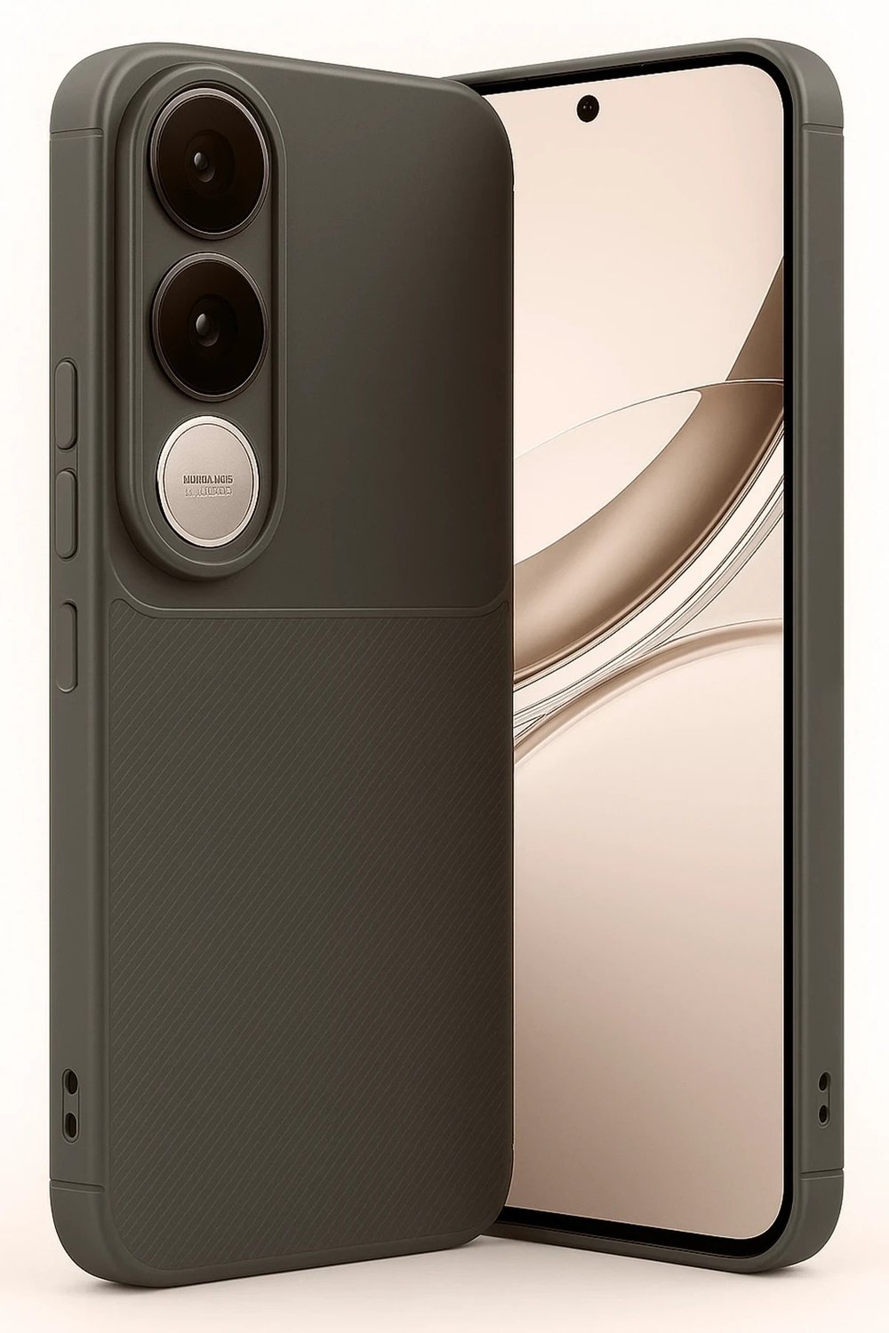 Mey İthalat®  Vivo V50 Lite 4G Auto Focus Karbon Kapak - Kahverengi