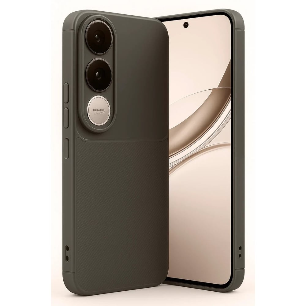 Mey İthalat®  Vivo V50 Lite 4G Auto Focus Karbon Kapak - Kahverengi