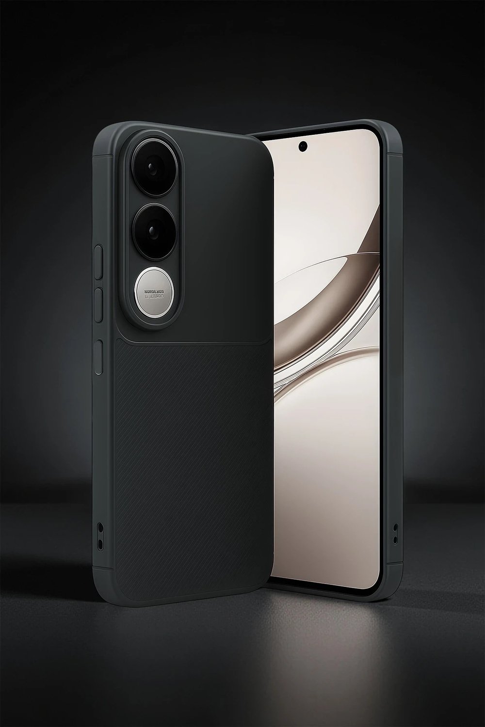 Mey İthalat®  Vivo V50 Lite 4G Auto Focus Karbon Kapak - Kahverengi