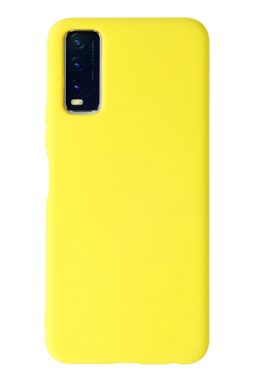 Mey İthalat®  Vivo Y11S Kılıf Nano içi Kadife Silikon - Sarı