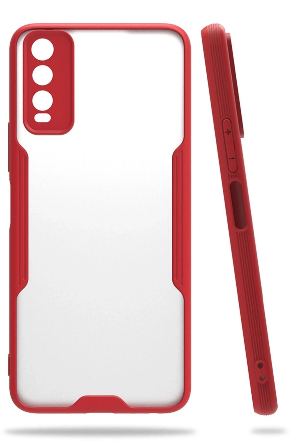 Mey İthalat®  Vivo Y11S Kılıf Platin Silikon - Kırmızı
