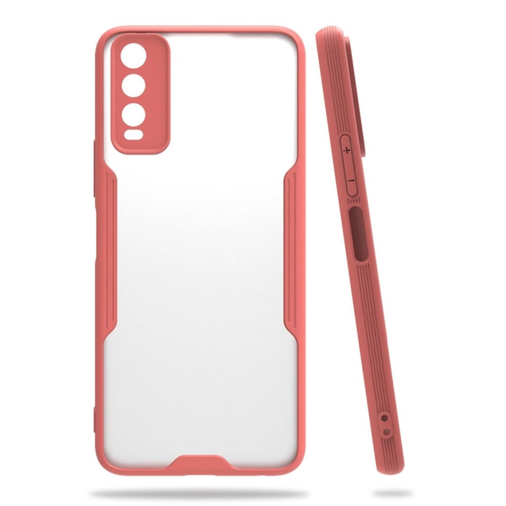 Mey İthalat®  Vivo Y11S Kılıf Platin Silikon - Pembe