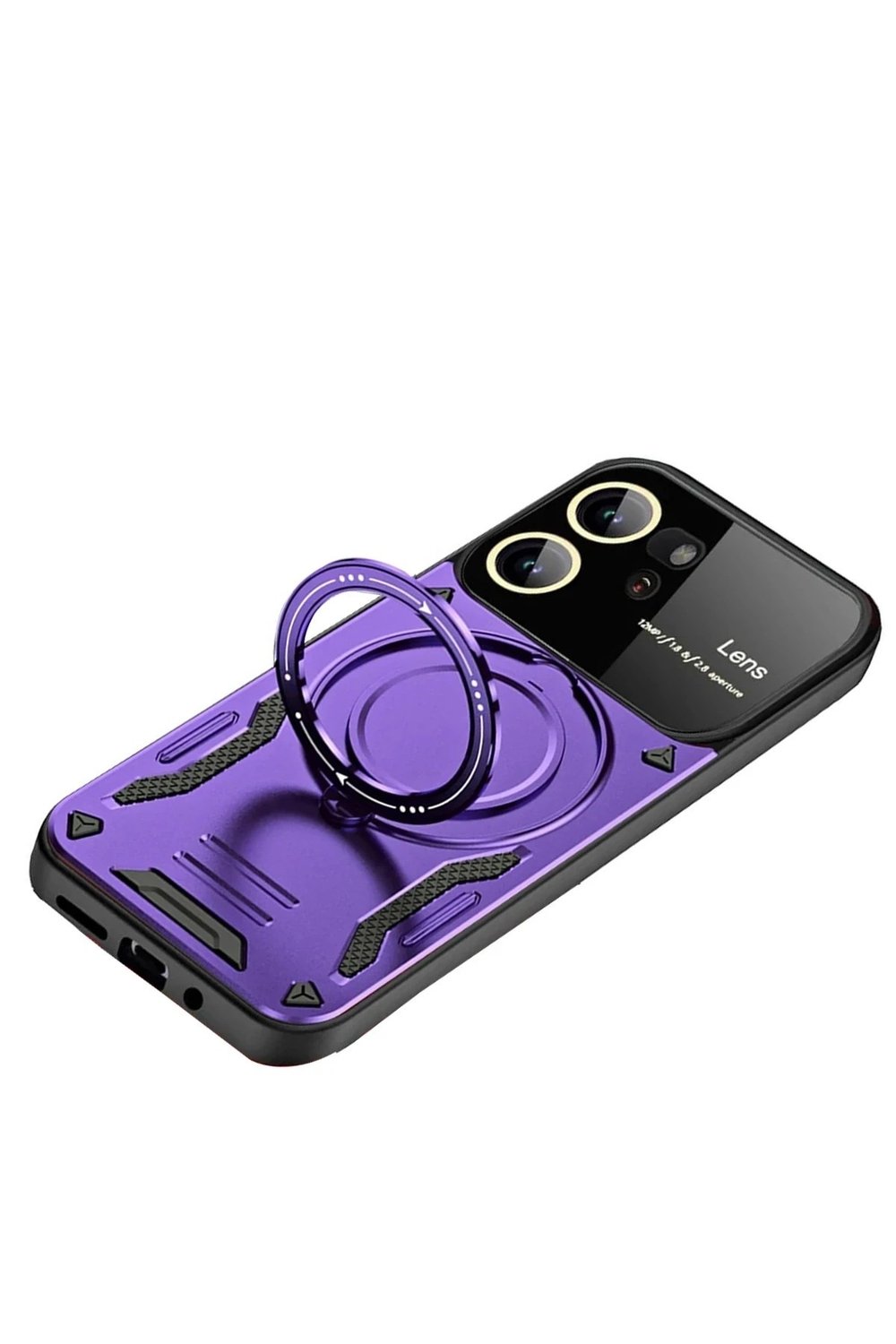 Mey İthalat®  Vivo Y16 Kılıf Joy Lens Standlı Kapak - Mor