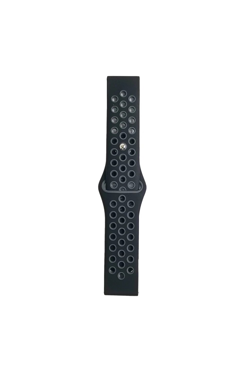 Mey İthalat®  Watch 20mm Spor Delikli Kordon - Siyah-Gri