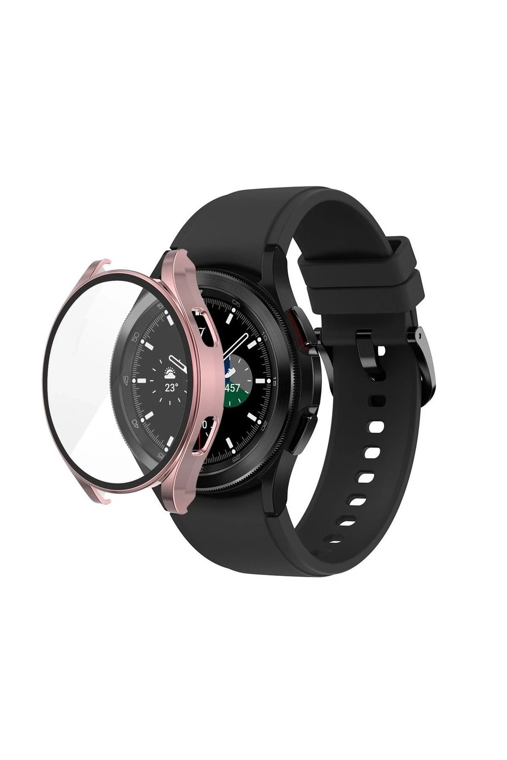 Mey İthalat®  Watch 5 44mm Wall Camlı Kasa Ekran Koruyucu - Rose Gold