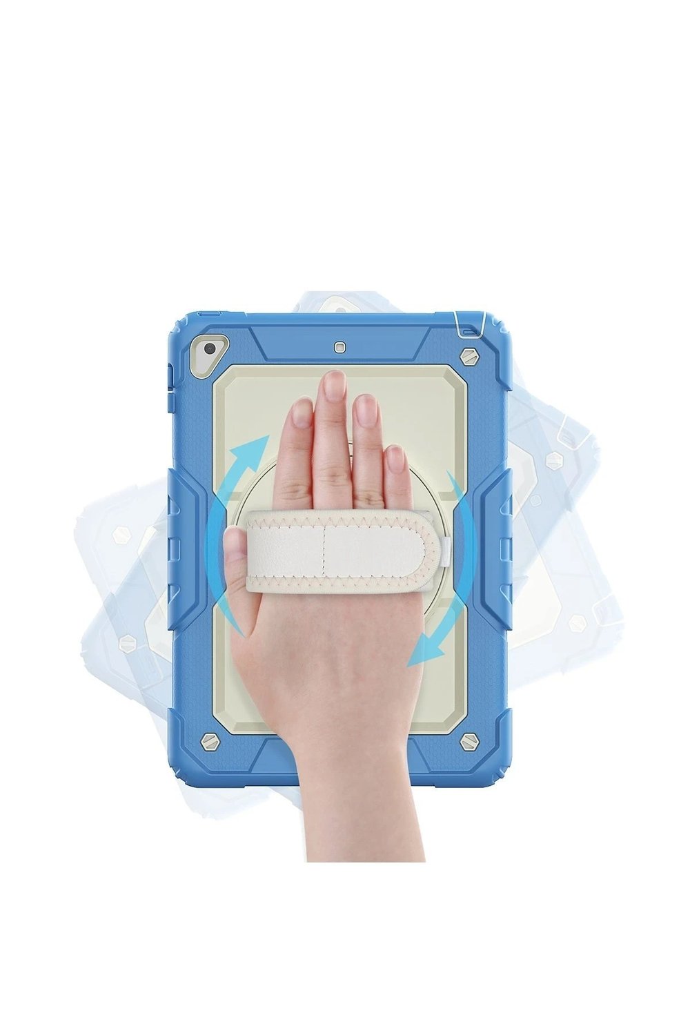 Mey İthalat®  iPad 5 Air 9.7 Kılıf Strap New Tablet Kapak - Mavi