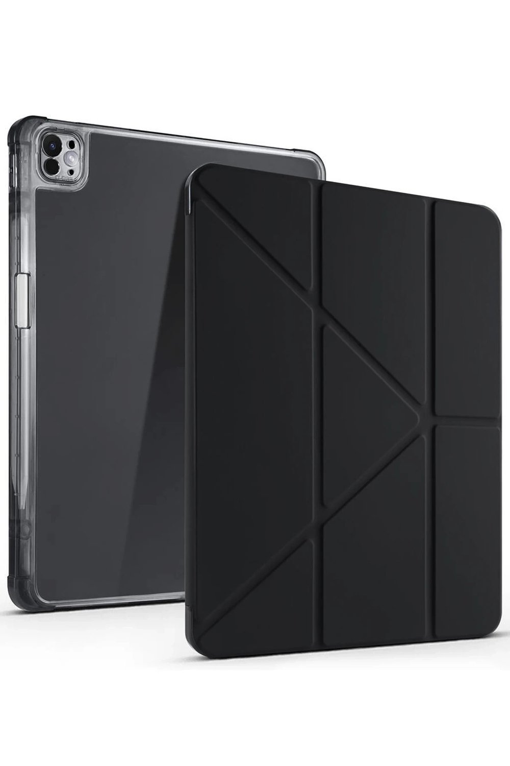 Mey İthalat®  iPad Air 13 (2024) Kılıf Kalemlikli Mars Tablet Kılıfı - Siyah