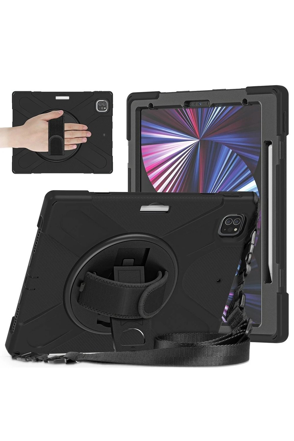 Mey İthalat®  iPad Pro 12.9 (2020) Kılıf Amazing Tablet Kapak - Siyah