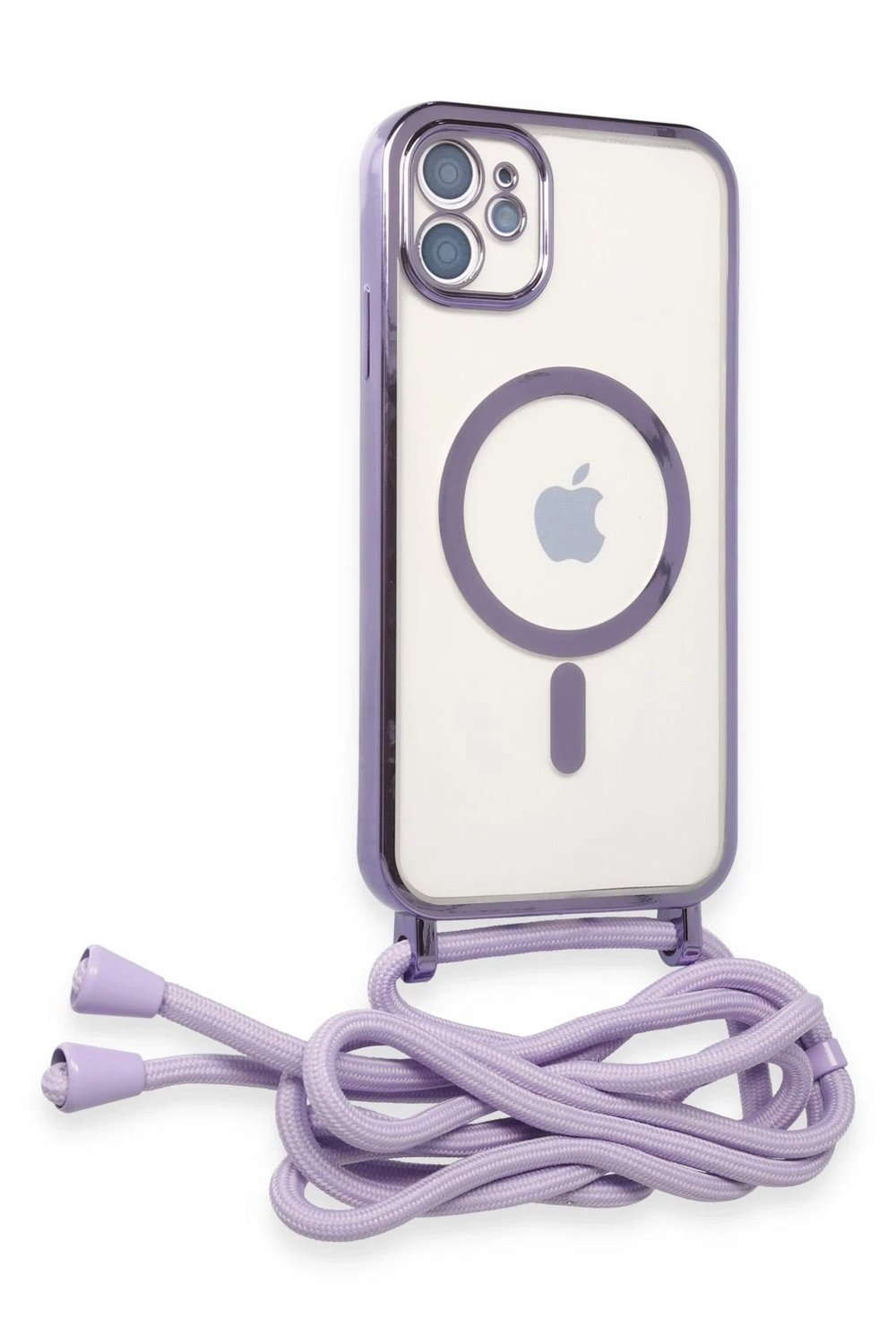 Mey İthalat®  iPhone 11 Kılıf Divo Lazer Askılı Magsafe Kapak - Lila