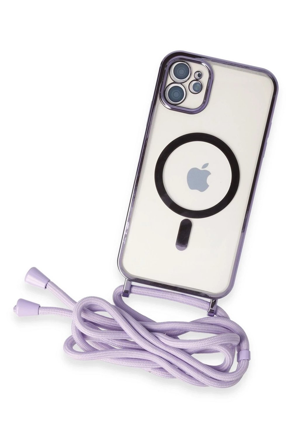 Mey İthalat®  iPhone 11 Kılıf Divo Lazer Askılı Magsafe Kapak - Lila