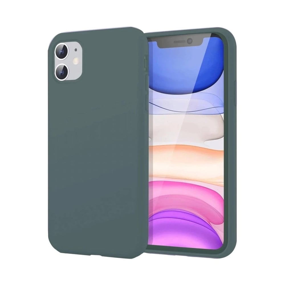 Mey İthalat®  iPhone 11 Kılıf First Silikon - Koyu Yeşil