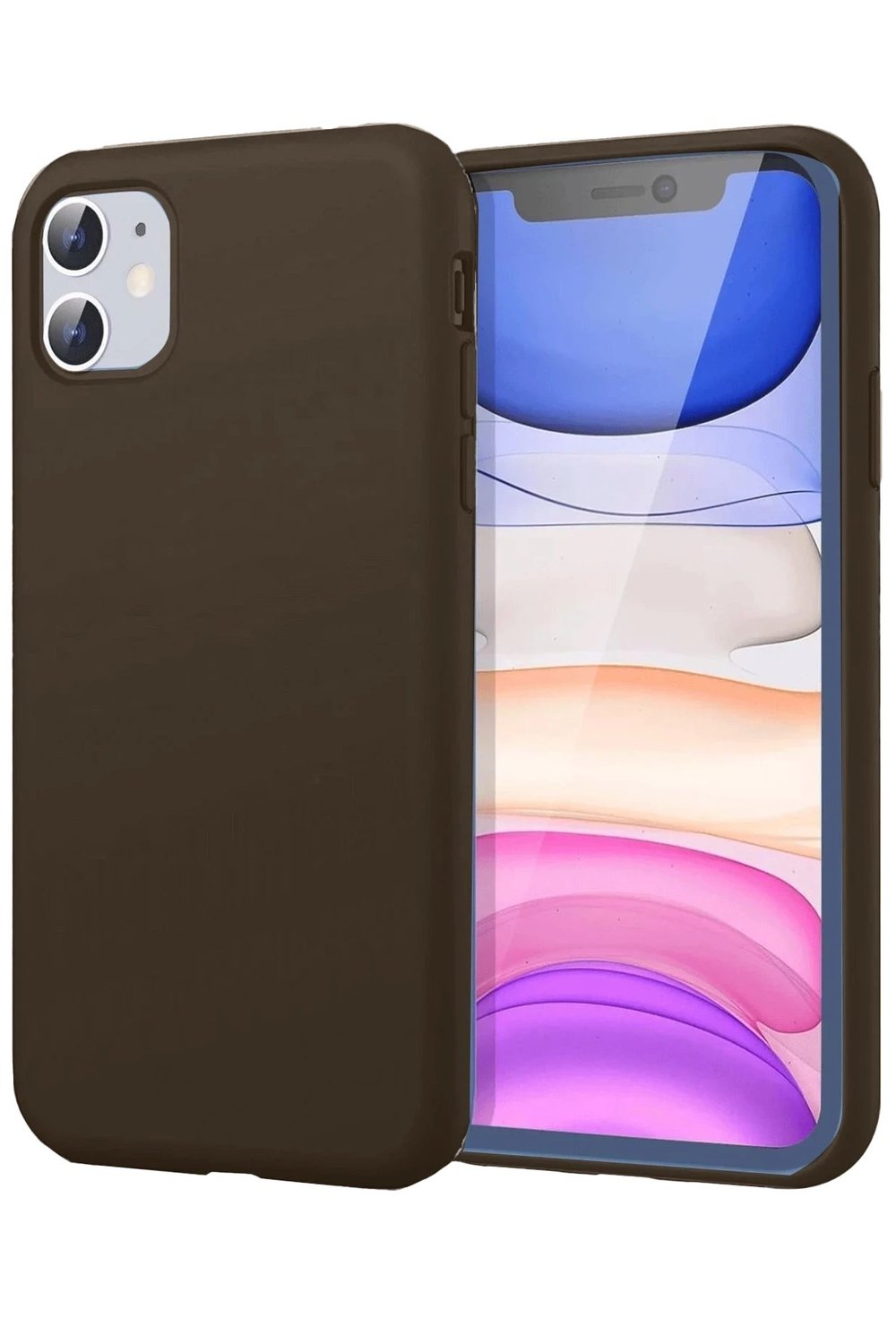 Mey İthalat®  iPhone 11 Kılıf First Silikon - Kahverengi