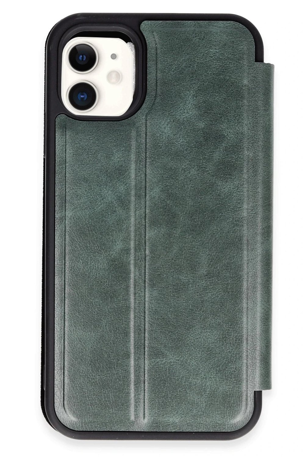 Mey İthalat®  iPhone 11 Kılıf Flip Cover - Koyu Yeşil