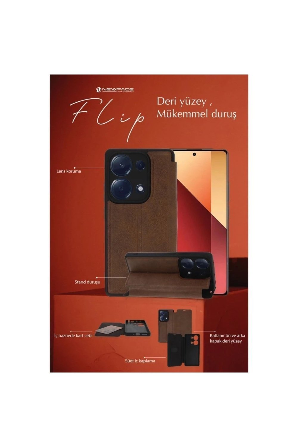 Mey İthalat®  iPhone 11 Kılıf Flip Cover - Kırmızı