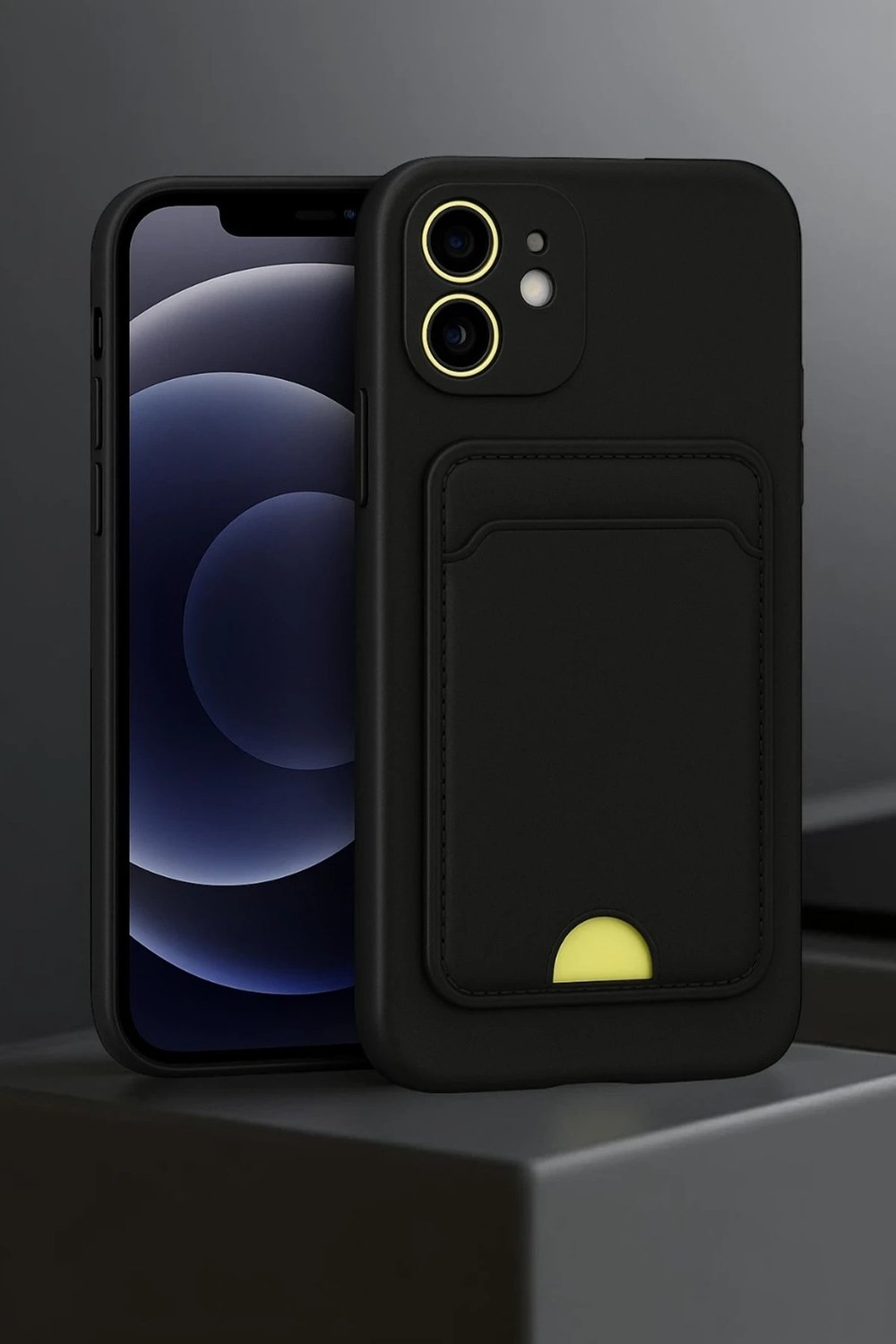 Mey İthalat®  iPhone 11 Kılıf Kelvin Kartvizitli Silikon - Lacivert