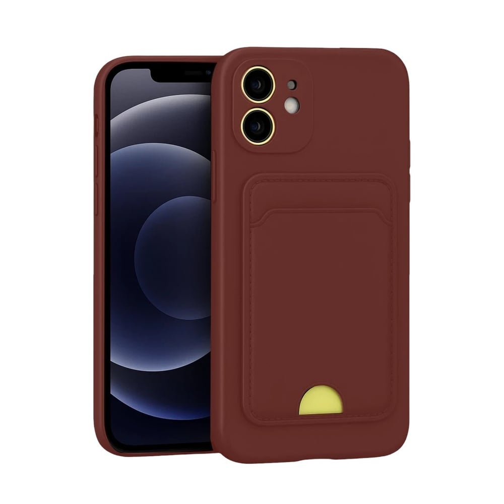 Mey İthalat®  iPhone 11 Kılıf Kelvin Kartvizitli Silikon - Bordo