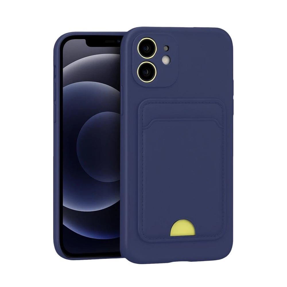 Mey İthalat®  iPhone 11 Kılıf Kelvin Kartvizitli Silikon - Lacivert
