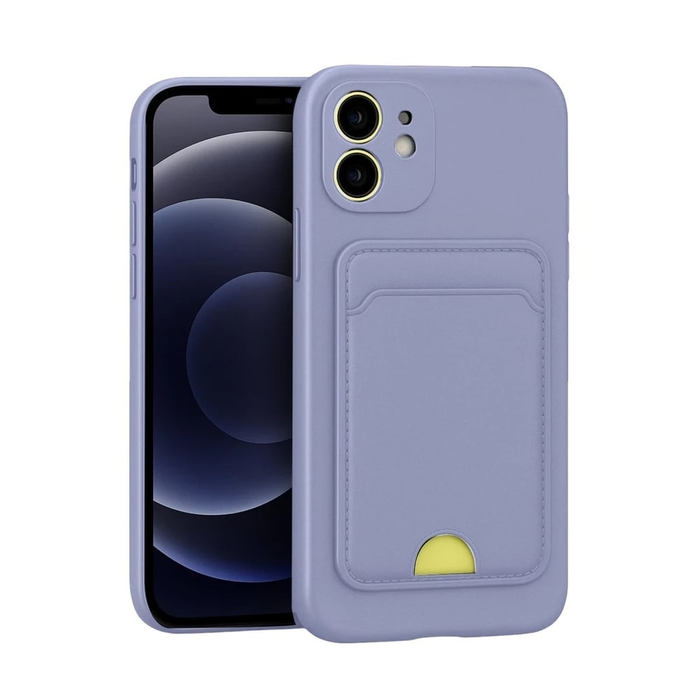 Mey İthalat®  iPhone 11 Kılıf Kelvin Kartvizitli Silikon - Lila