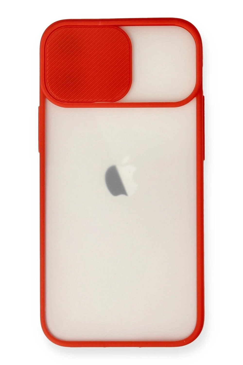 Mey İthalat®  iPhone 11 Kılıf Palm Buzlu Kamera Sürgülü Silikon - Kırmızı