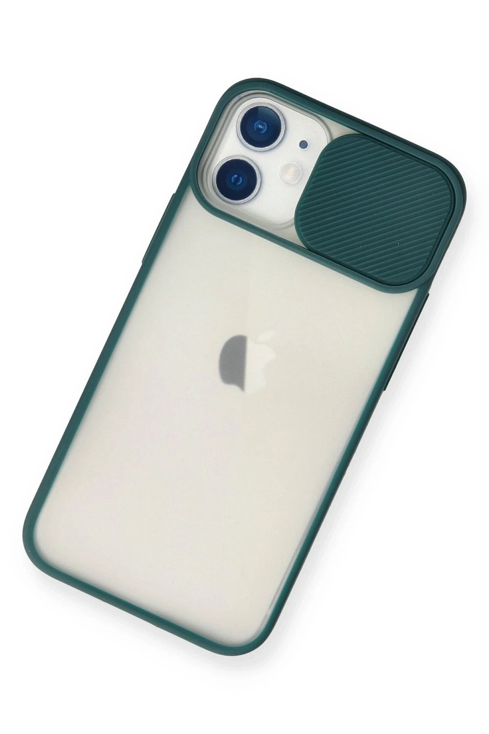 Mey İthalat®  iPhone 11 Kılıf Palm Buzlu Kamera Sürgülü Silikon - Yeşil