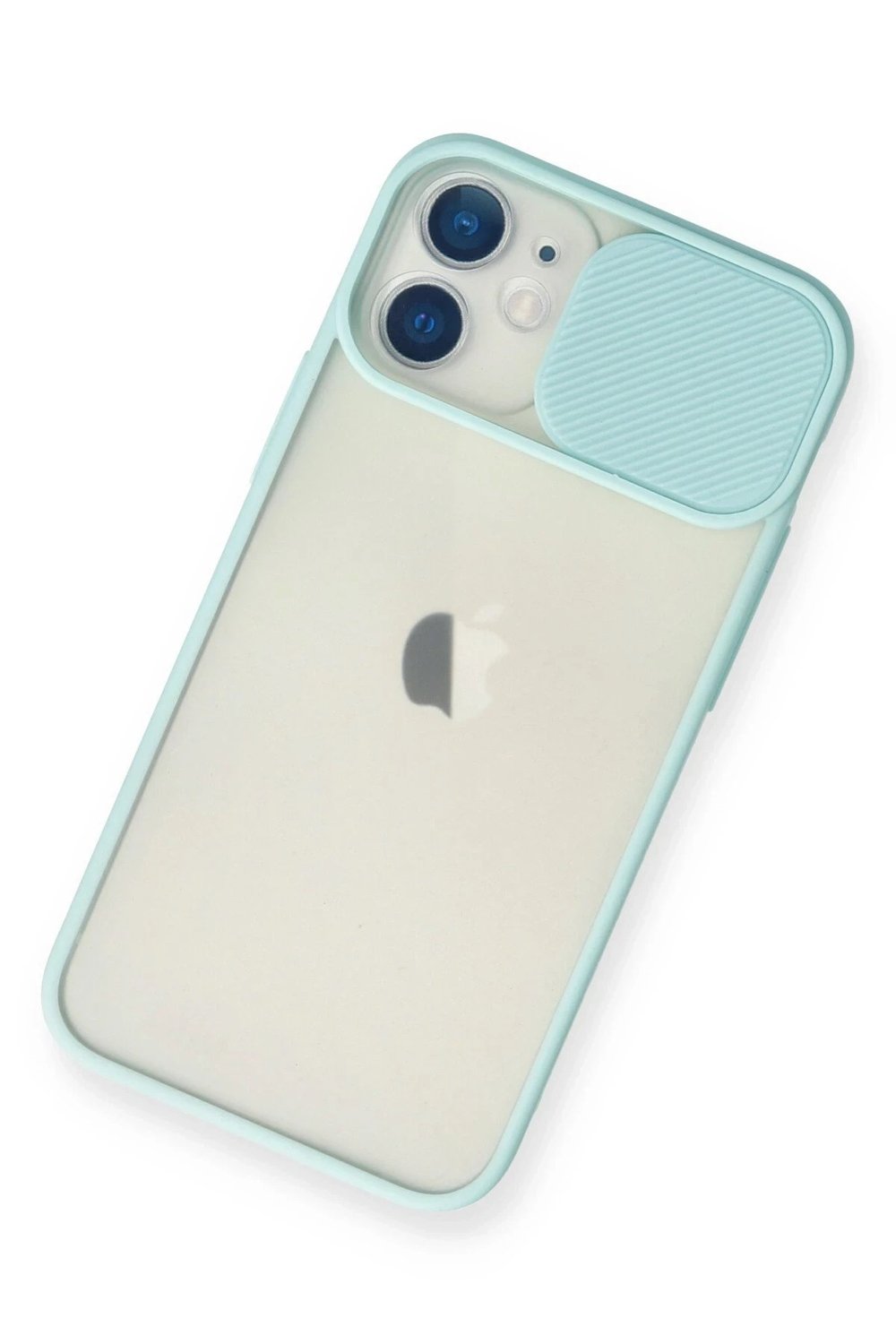 Mey İthalat®  iPhone 11 Kılıf Palm Buzlu Kamera Sürgülü Silikon - Turkuaz