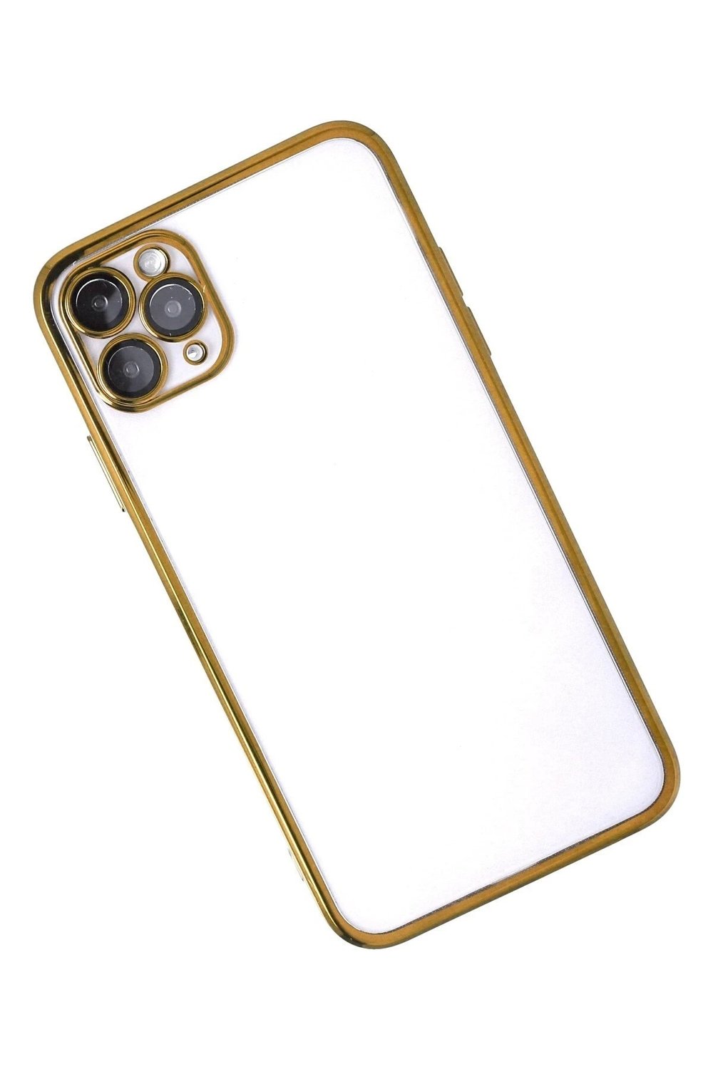 Mey İthalat®  iPhone 11 Pro Kılıf  Lensli Silikon - Gold