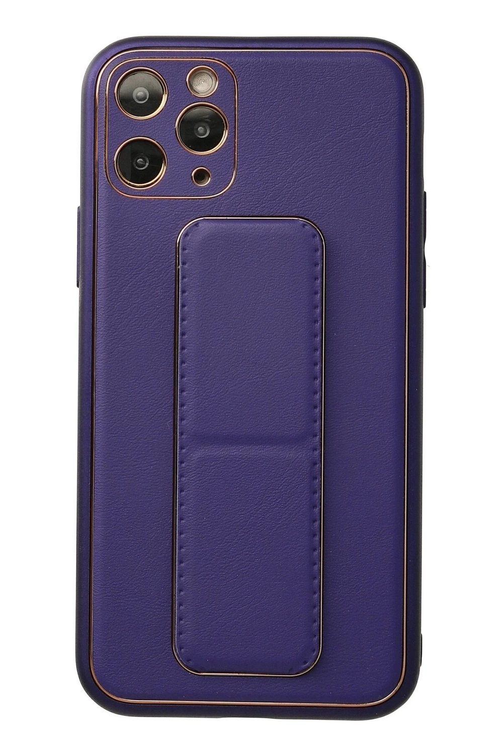 Mey İthalat®  iPhone 11 Pro Kılıf Coco Deri Standlı Kapak - Mor