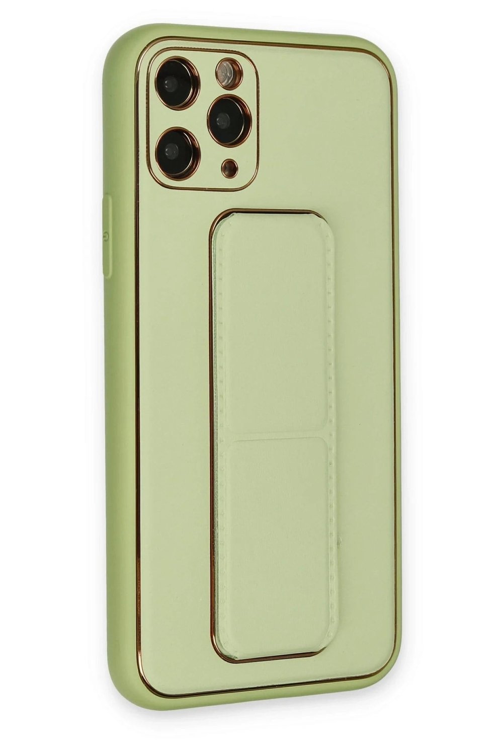 Mey İthalat®  iPhone 11 Pro Kılıf Coco Deri Standlı Kapak - Su Yeşili