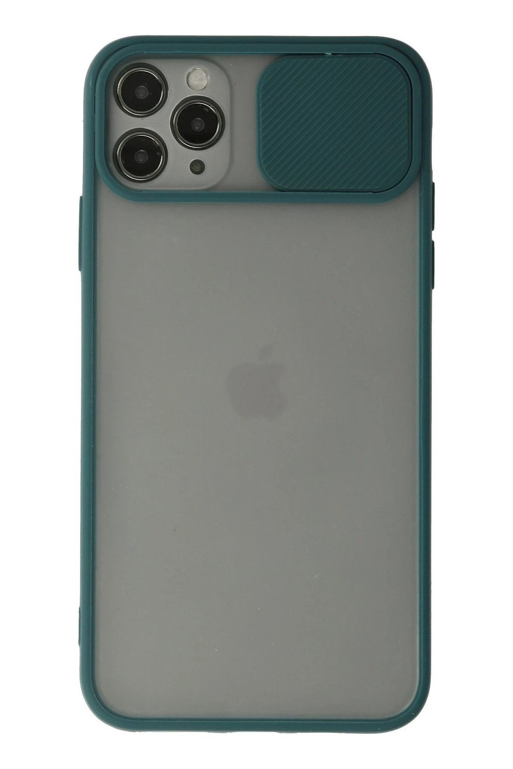 Mey İthalat®  iPhone 11 Pro Kılıf Palm Buzlu Kamera Sürgülü Silikon - Yeşil