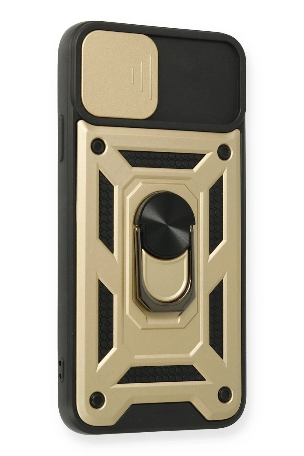 Mey İthalat®  iPhone 11 Pro Kılıf Pars Lens Yüzüklü Silikon - Gold