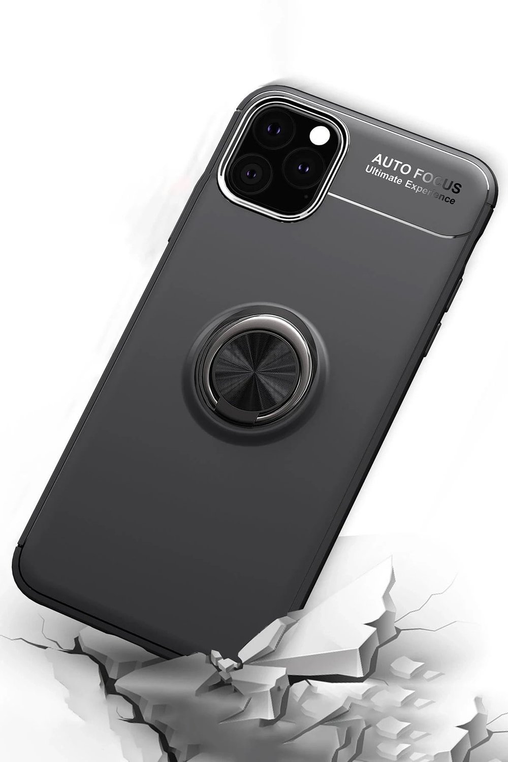 Mey İthalat®  iPhone 11 Pro Kılıf Range Yüzüklü Silikon - Siyah