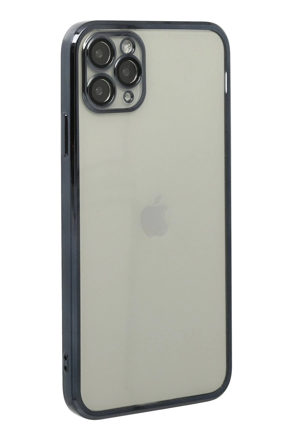 Mey İthalat®  iPhone 11 Pro Max Kılıf  Lensli Silikon - Siyah