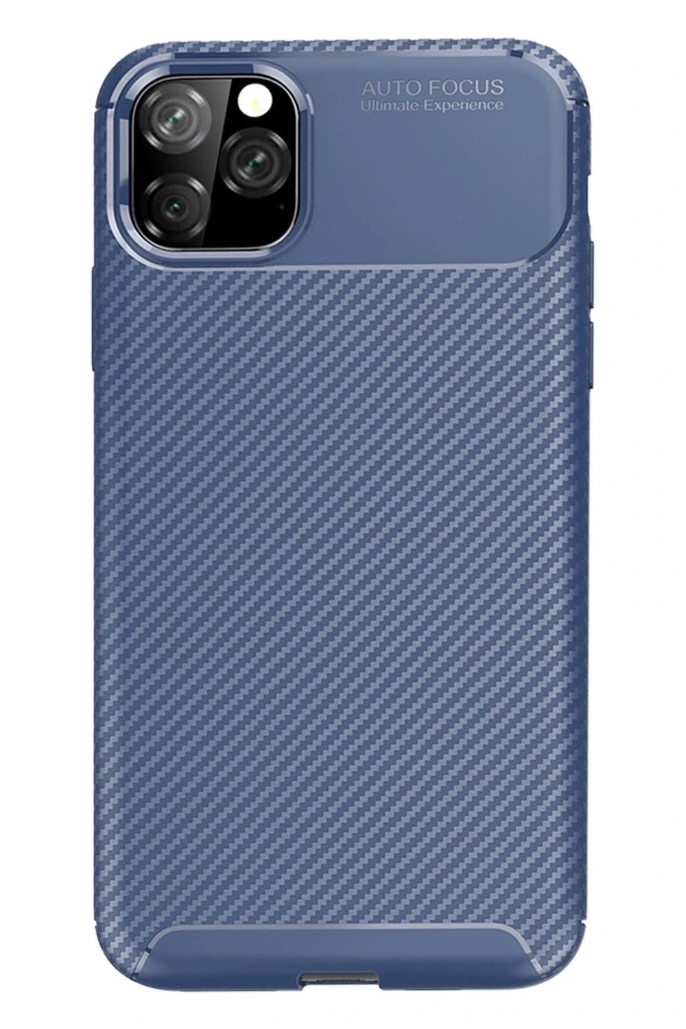 Mey İthalat®  iPhone 11 Pro Max Kılıf Auto Focus Karbon Kapak - Lacivert