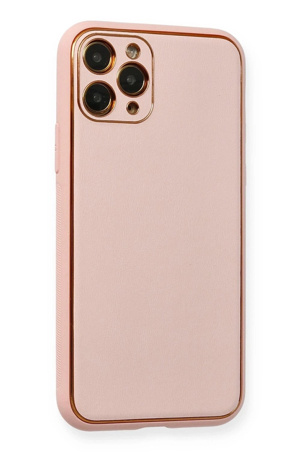Mey İthalat®  iPhone 11 Pro Max Kılıf Coco Deri Silikon Kapak - Pembe