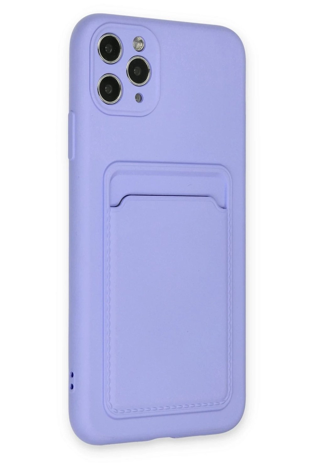 Mey İthalat®  iPhone 11 Pro Max Kılıf Kelvin Kartvizitli Silikon - Lila