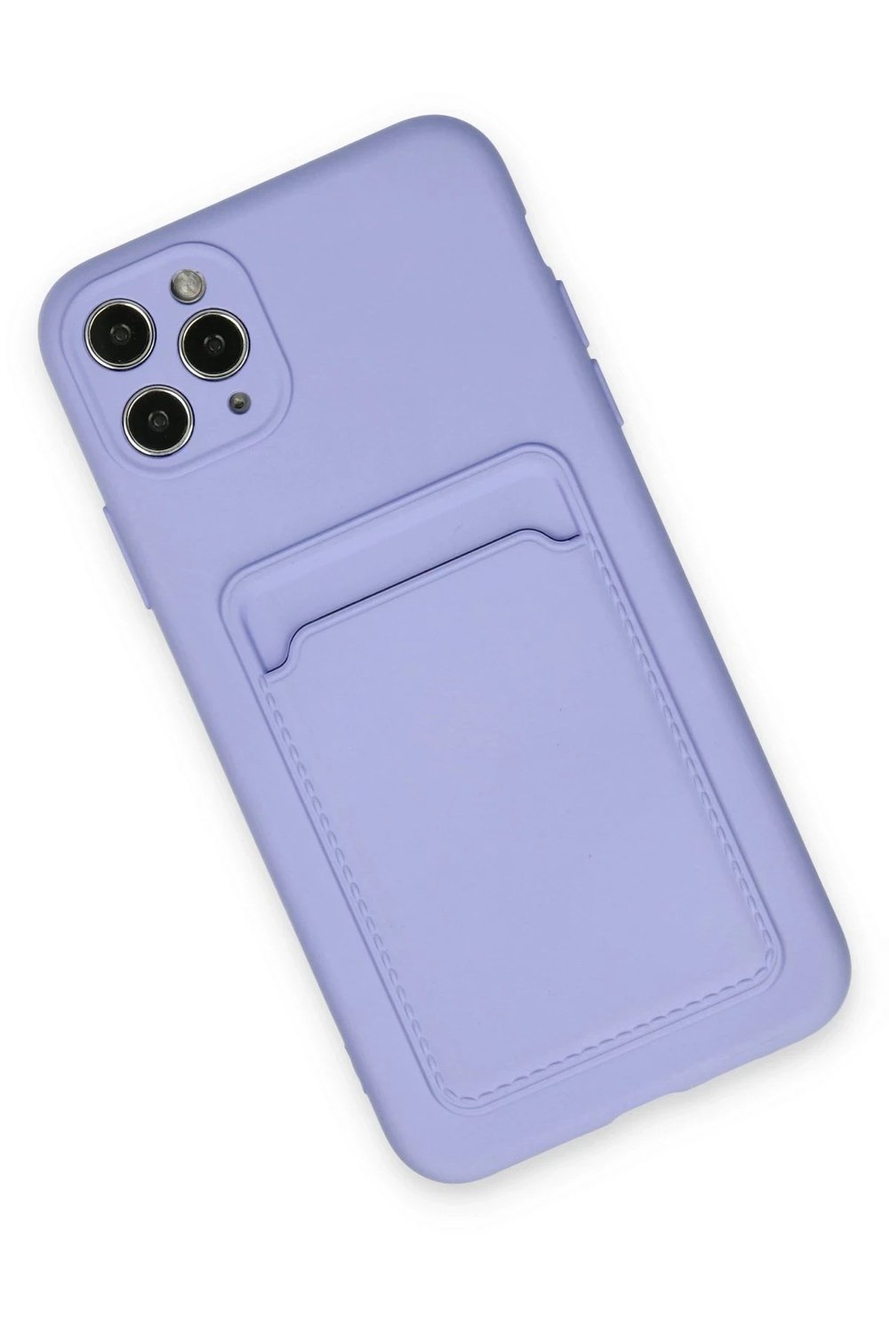 Mey İthalat®  iPhone 11 Pro Max Kılıf Kelvin Kartvizitli Silikon - Lila