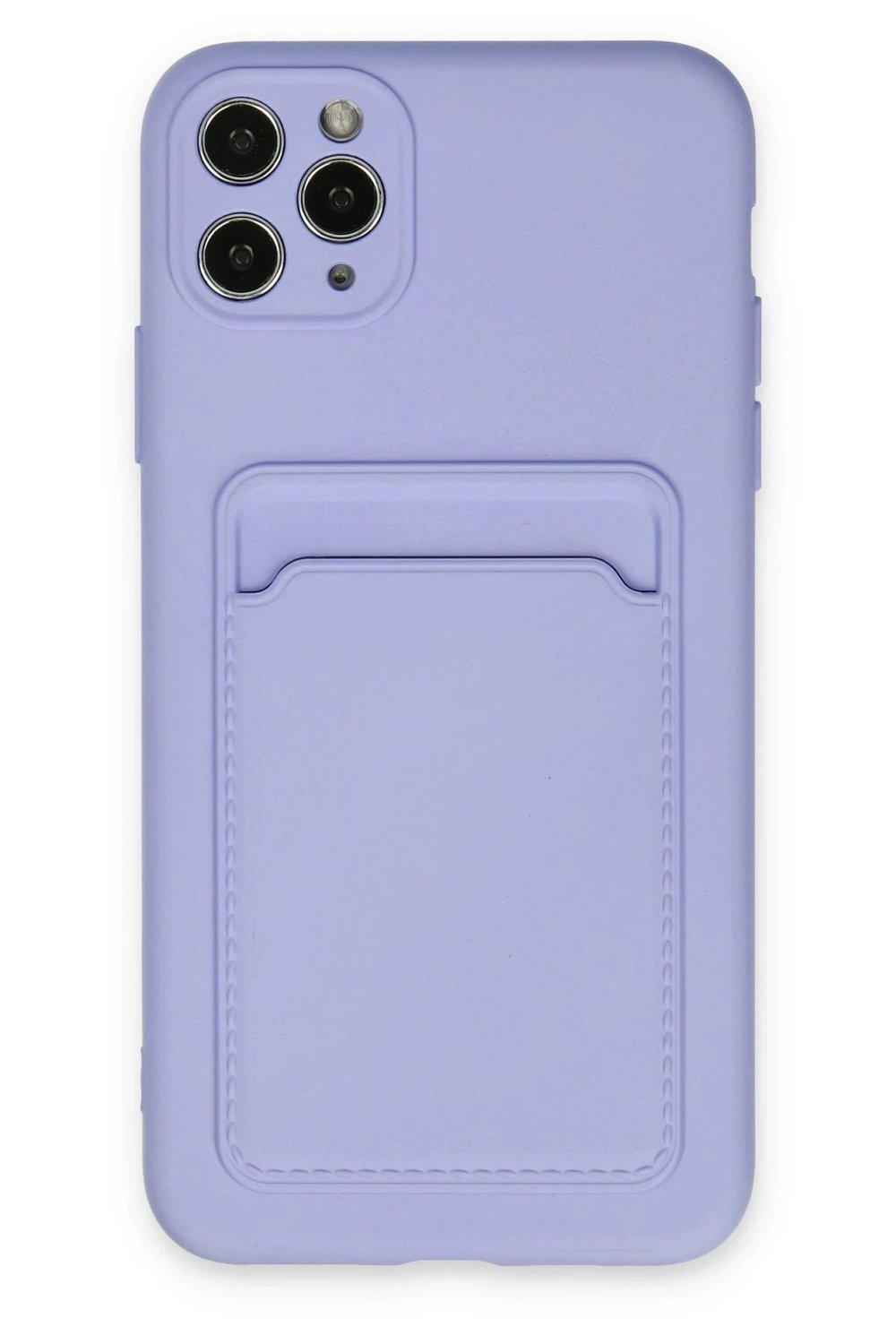 Mey İthalat®  iPhone 11 Pro Max Kılıf Kelvin Kartvizitli Silikon - Lila