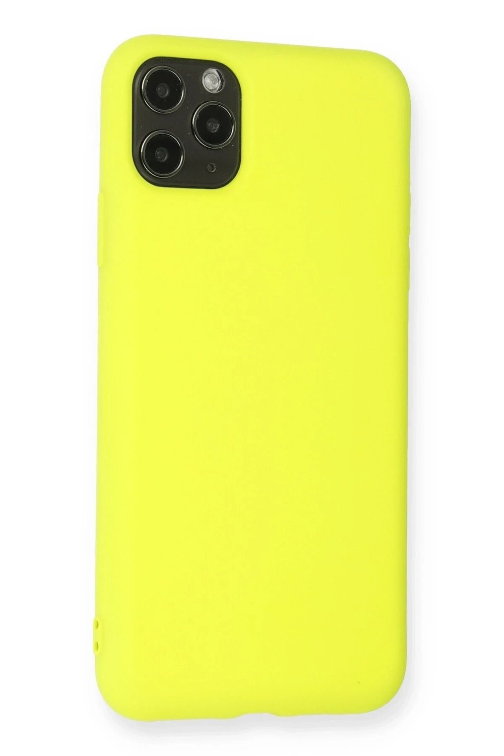 Mey İthalat®  iPhone 11 Pro Max Kılıf Nano içi Kadife Silikon - Sarı