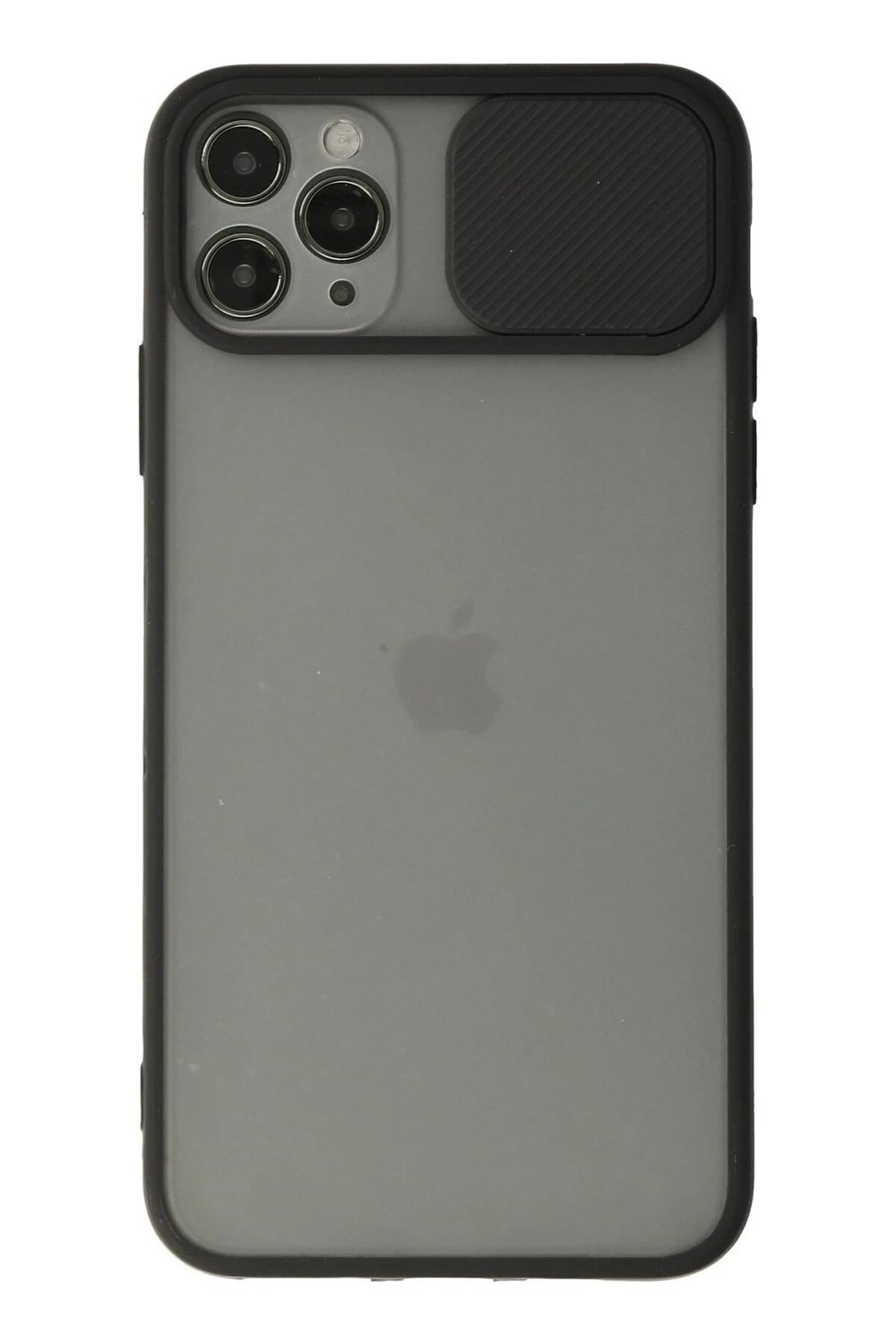 Mey İthalat®  iPhone 11 Pro Max Kılıf Palm Buzlu Kamera Sürgülü Silikon - Siyah