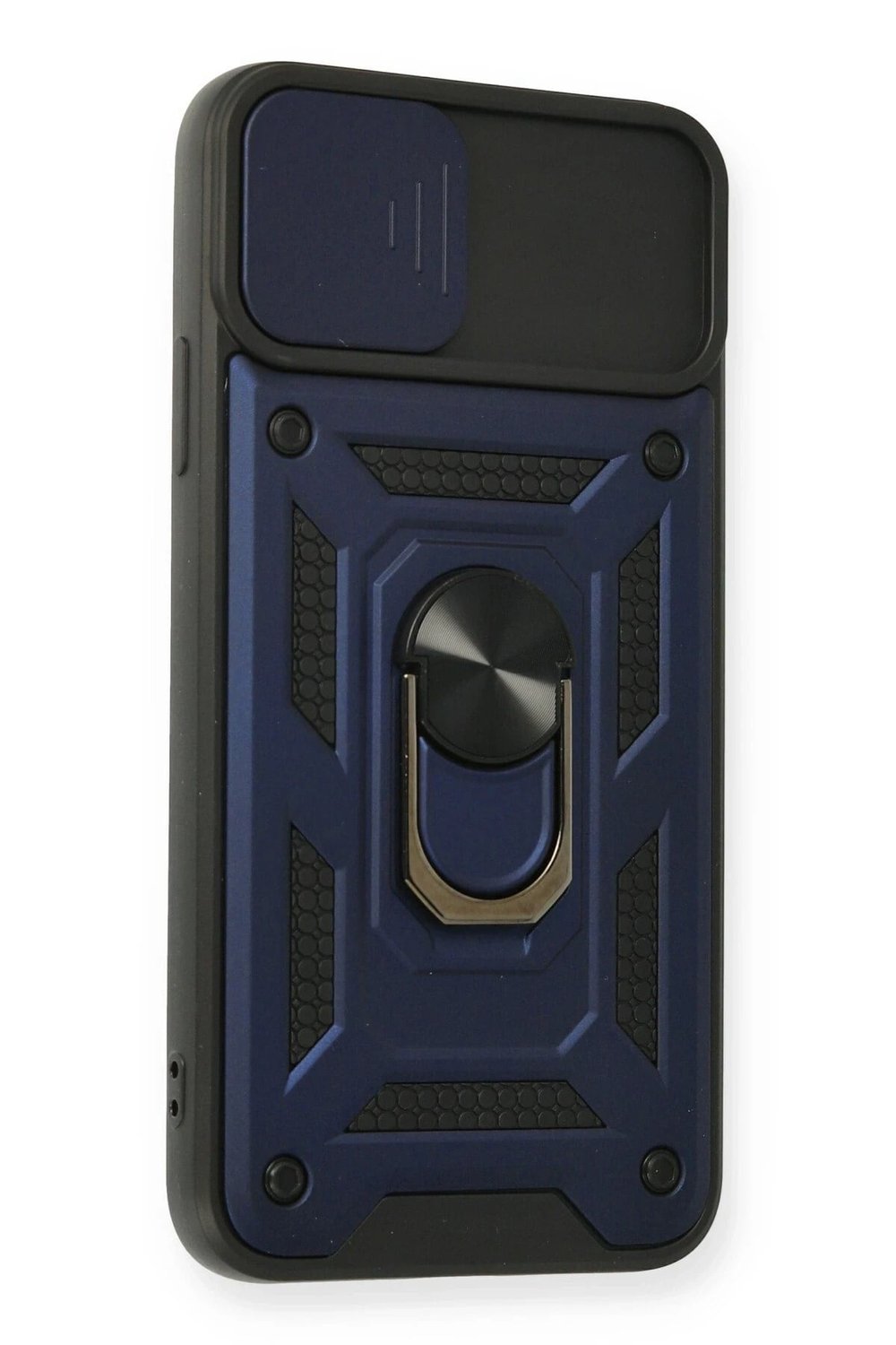 Mey İthalat®  iPhone 11 Pro Max Kılıf Pars Lens Yüzüklü Silikon - Lacivert