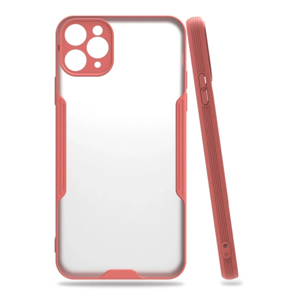 Mey İthalat®  iPhone 11 Pro Max Kılıf Platin Silikon - Pembe