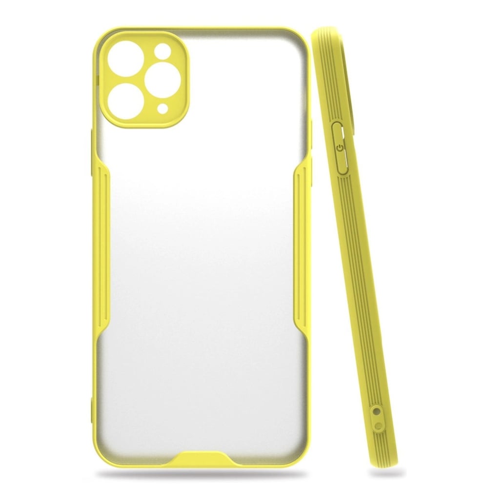 Mey İthalat®  iPhone 11 Pro Max Kılıf Platin Silikon - Sarı