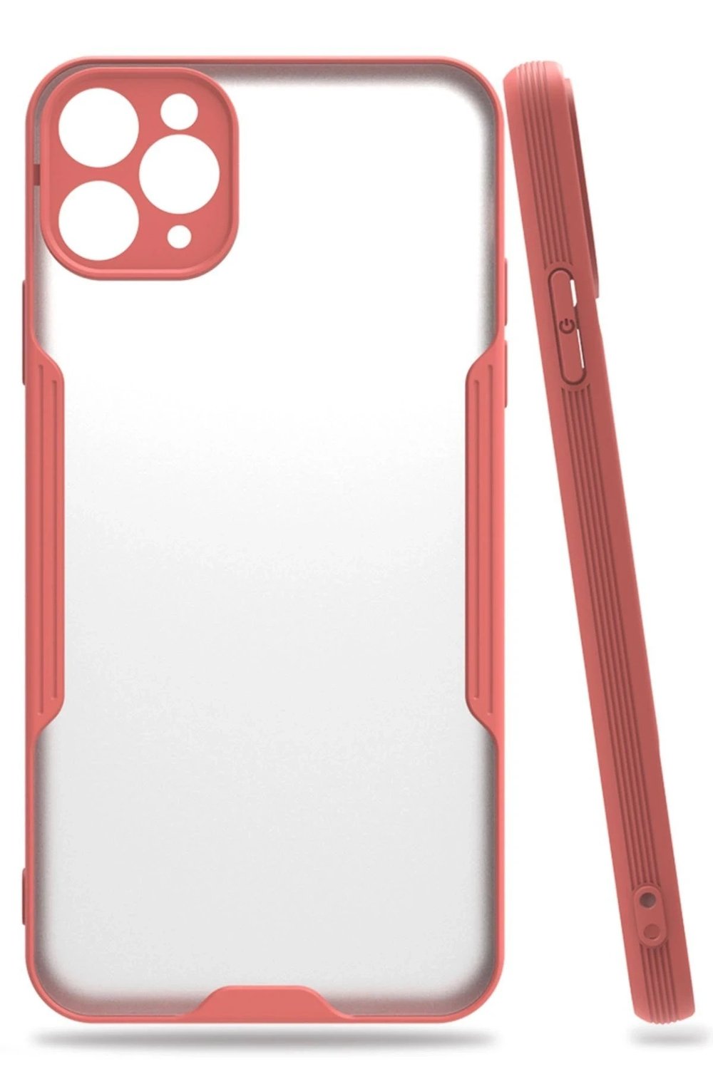Mey İthalat®  iPhone 11 Pro Max Kılıf Platin Silikon - Pembe